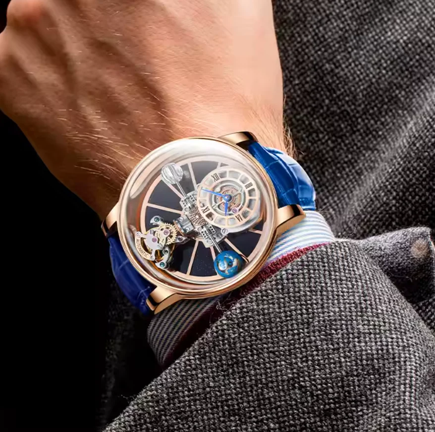 Jacob & Co Diamond-Encrusted Tourbillon Mechanical Wristwatch With Luxury Watchbox 47mm - Image 4