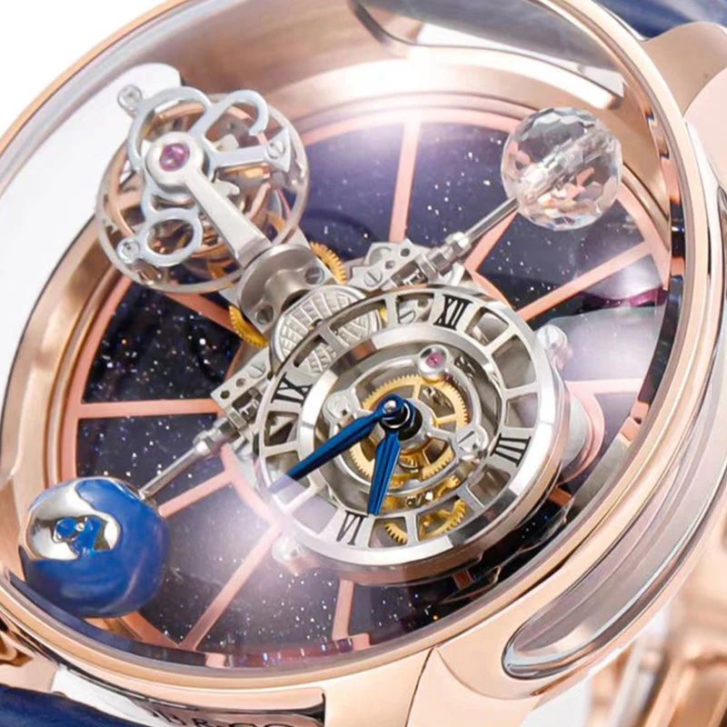 Jacob & Co Diamond-Encrusted Tourbillon Mechanical Wristwatch With Luxury Watchbox 47mm - Image 8