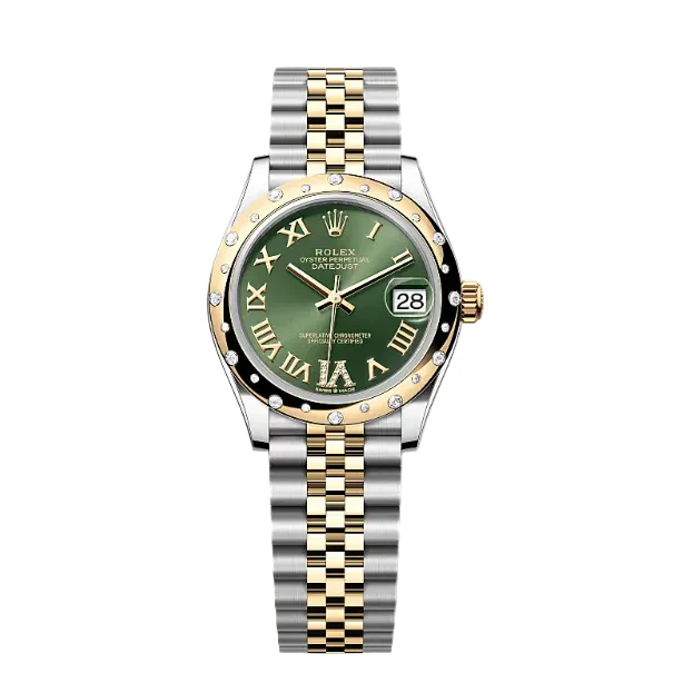 Rolex Datejust 31 Oyster, 31 mm, Oystersteel, yellow gold and diamonds