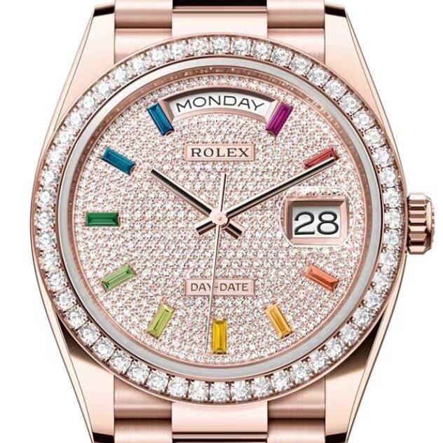 Rolex Day-Date 36 Oyster, 36 mm, Everose Gold and Diamonds Reference 128345RBR - Image 4