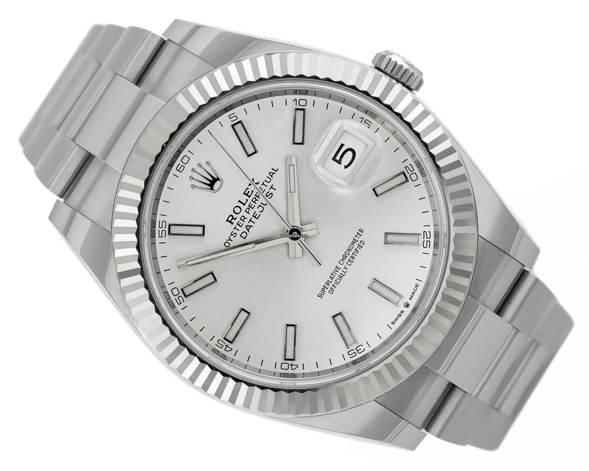 Rolex Silver White Gold Stainless Steel Datejust 126334 Automatic Men's Wristwatch 41MM - Image 4